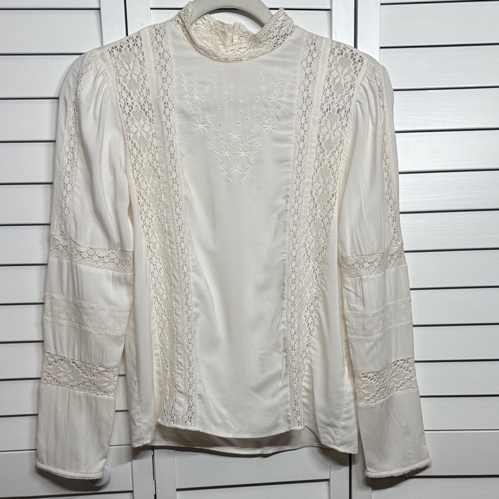 & Other Stories Cream Lace Blouse